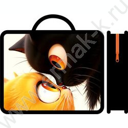 Папка д/тетрадей А4 пластик с ручками Два кота NEW | Фото 1