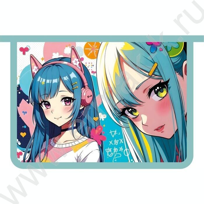 Папка д/тетрадей А4 пластик молния сверху Милые подружки NEW | Фото 1