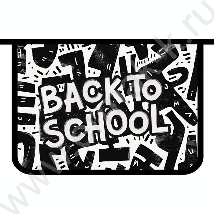 Папка д/тетрадей А4 пластик молния сверху, печать на картоне Back to school | Фото 1