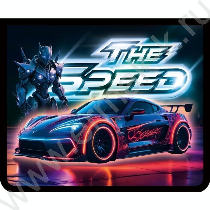 Папка д/тетрадей А5 фольгированный картон молния сверху Неоновый авто | Фото 1