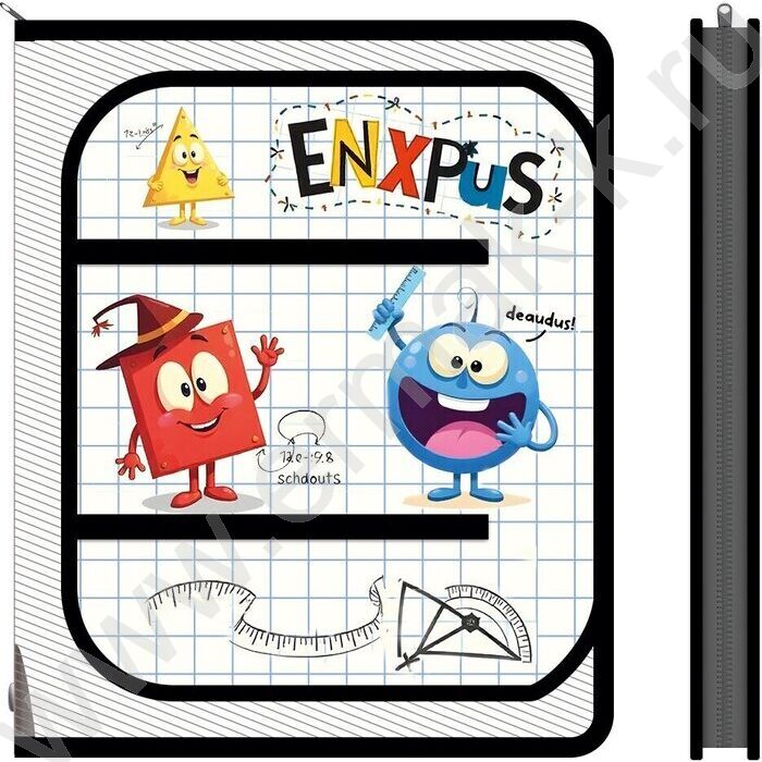 Папка д/труда А4 пластик молния вокруг Весёлые фигуры | Фото 1