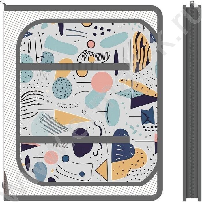 Папка д/труда А4 пластик молния вокруг Фигурный принт | Фото 1