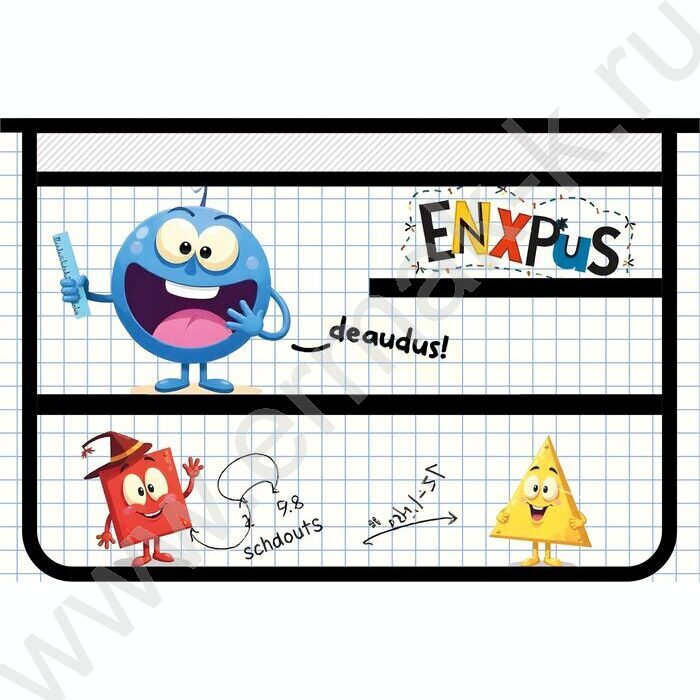 Папка д/труда А4 пластик молния сверху Весёлые фигуры | Фото 1