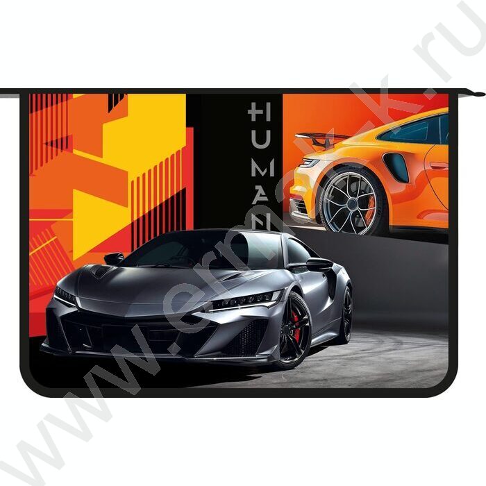Папка д/труда А4 пластик молния сверху, широкая Sport car | Фото 1