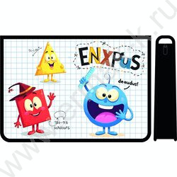 Папка д/труда А4 пластик молния сверху с дизайном Весёлые фигуры NEW | Фото 1