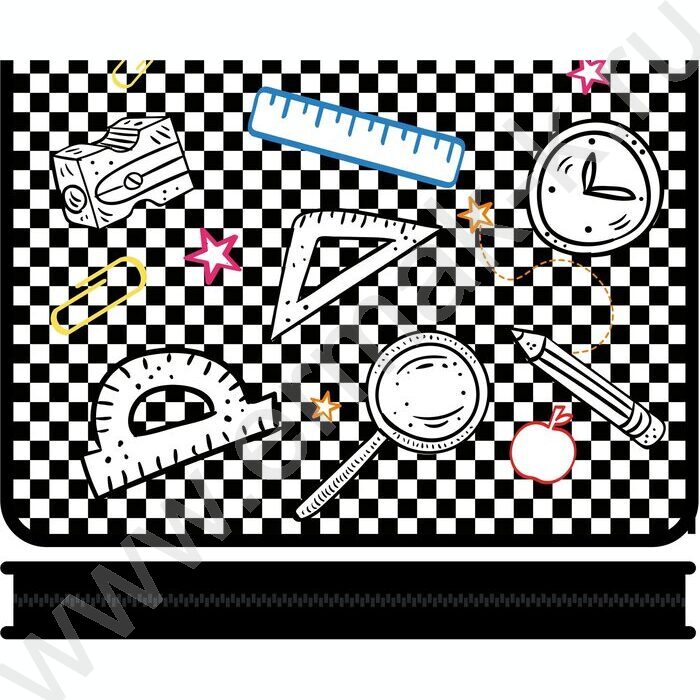 Папка д/труда А4 пластик молния вокруг "Школьный набор" | Фото 1