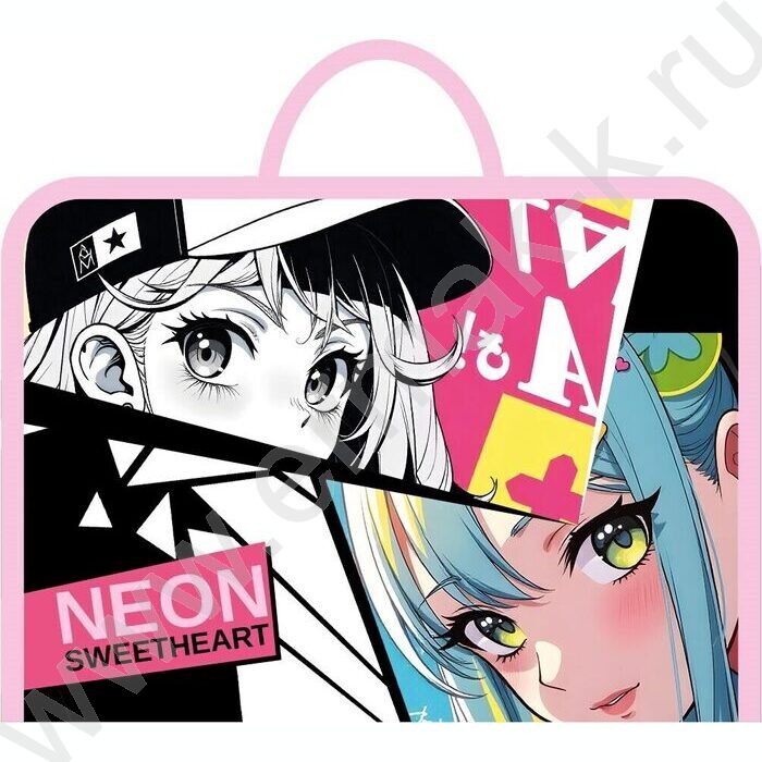 Папка д/труда А4 пластик, молния вокруг, ручки-тесьма Аниме взгляд | Фото 1