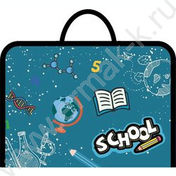 Папка д/труда А4 пластик, молния вокруг, ручки-тесьма Школьный мир NEW | Фото 1