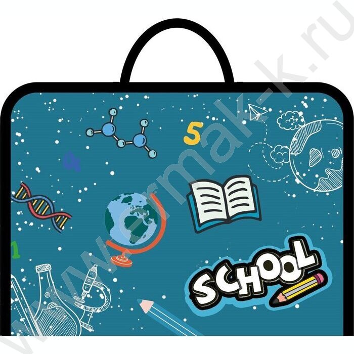 Папка д/труда А4 пластик, молния вокруг, ручки-тесьма Школьный мир | Фото 1