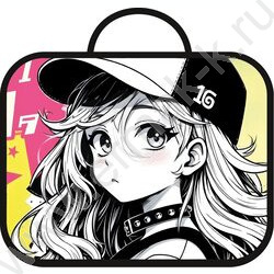 Папка школьника А4 ткань, широкая, с ручками+твердое дно "Аниме девушка" NEW | Фото 1