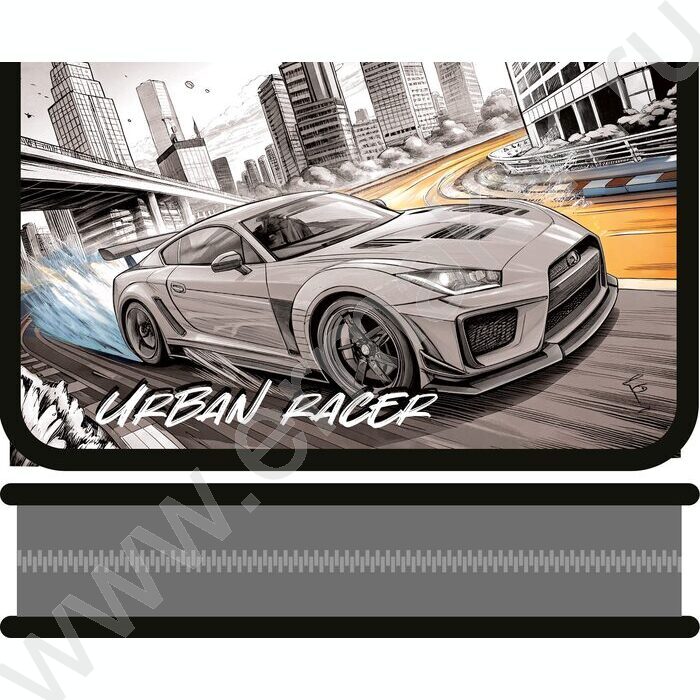 Пенал б/наполн. 1молния 190*115мм Гонка в мегаполисе /большой | Фото 1