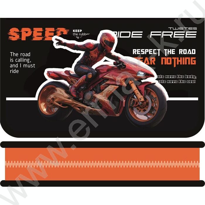 Пенал б/наполн. 1молния 190*115мм Красный гонщик /большой | Фото 1