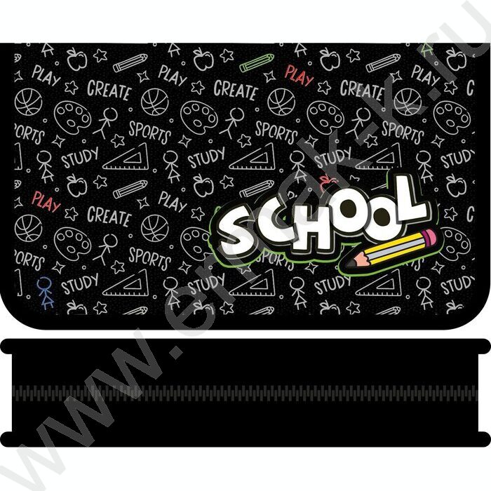 Пенал б/наполн. 1молния 205*115мм МАХ School /большой | Фото 1