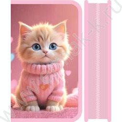 Пенал б/наполн. 1молния 205*115мм МАХ Розовый пушистик /большой NEW | Фото 1