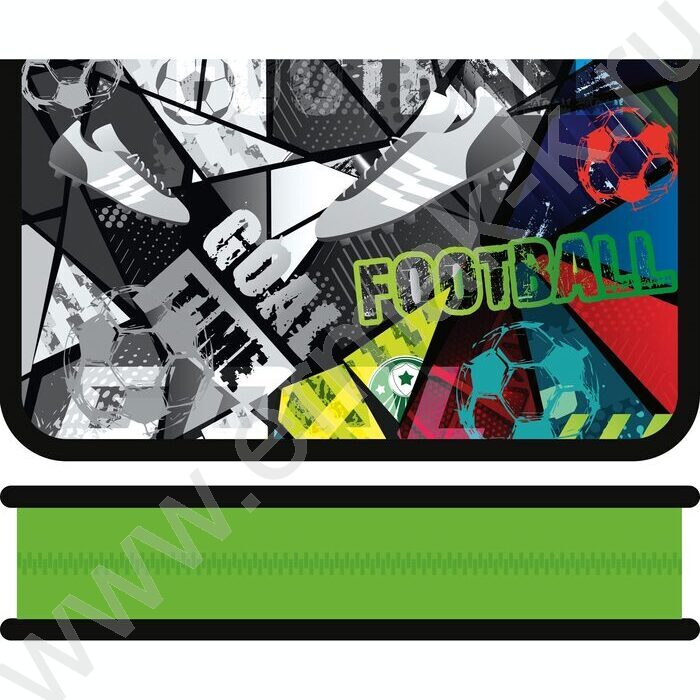 Пенал б/наполн. 1молния 190*115мм Goal time /большой с откидной планкой | Фото 1