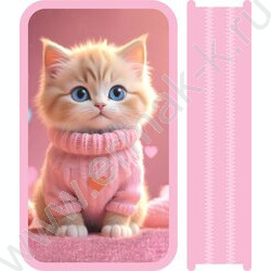 Пенал б/наполн. 2молнии 190*105мм Розовый пушистик /большой, тканевый торец NEW | Фото 1