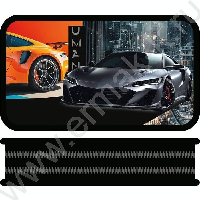Пенал б/наполн. 2молнии 205*105мм большой МАХ Sport car /тканевый торец | Фото 1
