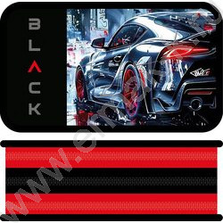 Пенал б/наполн. 3молнии 190*105мм Black car /большой, тканевый торец NEW | Фото 1