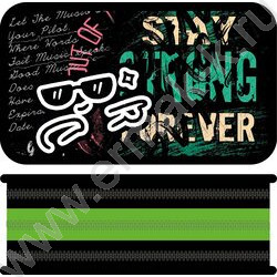 Пенал б/наполн. 3молнии 190*105мм Stay strong /большой, тканевый торец NEW | Фото 1