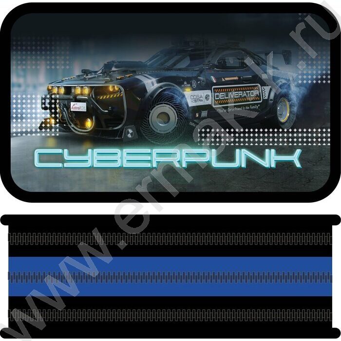 Пенал б/наполн. 3молнии 190*105мм Киберпанк /большой, тканевый торец | Фото 1