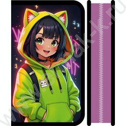 Пенал б/наполн. 1молния 190*115мм SOFT Зеленоглазая девочка NEW | Фото 1