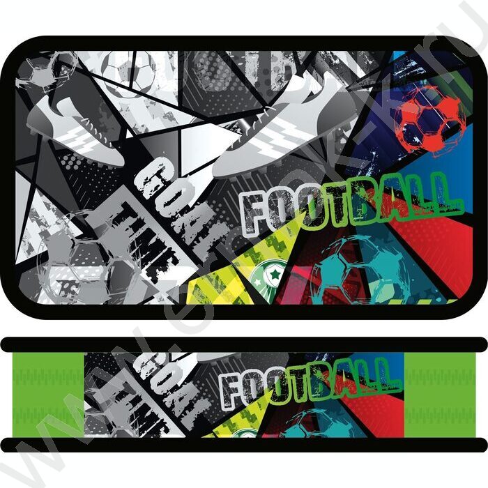 Пенал б/наполн. 2молнии 190*105мм SOFT Goal time /тканевый торец | Фото 1