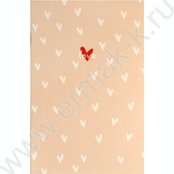 Блокнот  32л 120*185 "Сердечки на бежевом" /мат.лам./клетка NEW | Фото 1
