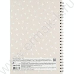 Блокнот  48л А5 спираль "Сердечки на бежевом" клетка/мат.лам. NEW | Фото 7