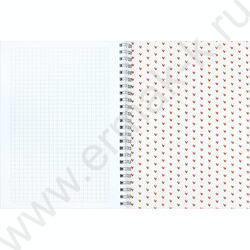 Блокнот  48л А5 спираль "Сердечки на сером" клетка/мат.лам. NEW | Фото 5