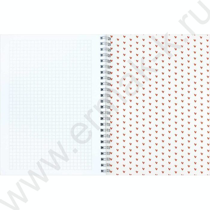 Блокнот  48л А5 спираль "Сердечки на сером" клетка/мат.лам. | Фото 5