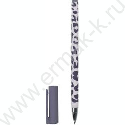 Ручка шар 0,5мм синяя Леопард сиреневый /софт-тач// | Фото 1