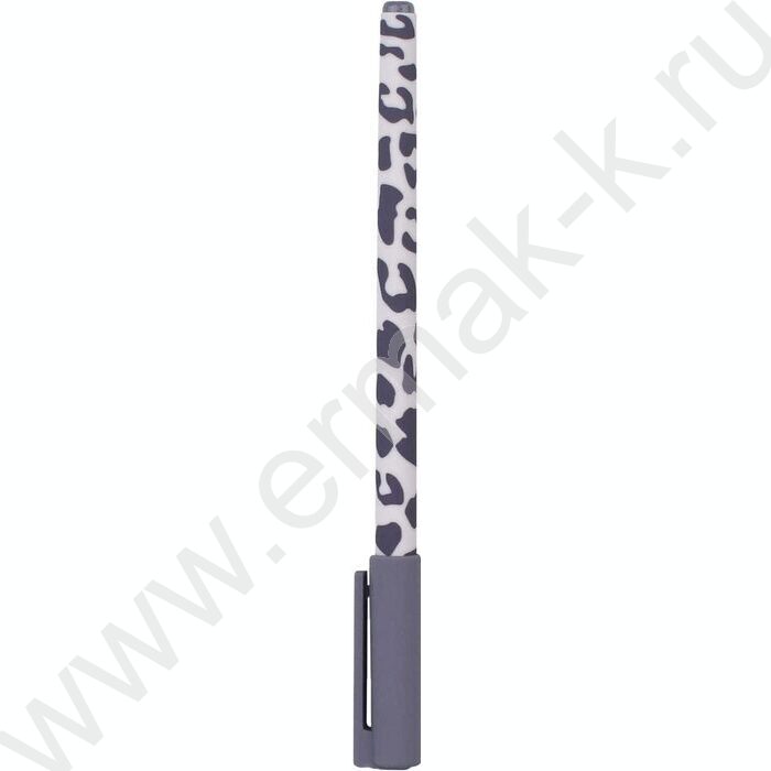 Ручка шар 0,5мм синяя Леопард сиреневый /софт-тач// | Фото 2