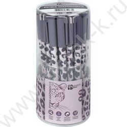 Ручка шар 0,5мм синяя Леопард сиреневый /софт-тач// | Фото 5