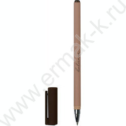 Ручка шар 0,5мм синяя Баланс.Коричневый /софт-тач/ | Фото 1