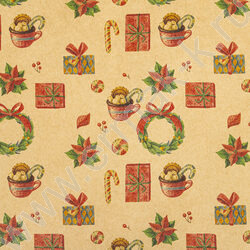 Бумага упаковочная  70*100см Christmas Kraft 1л в рулоне / 10 дизайнов/ассорти | Фото 3