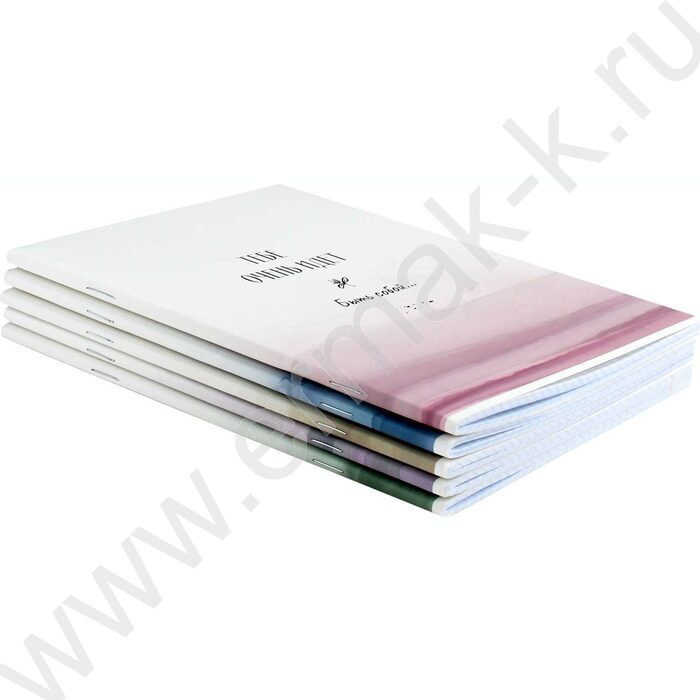 Тетрадь  48л клетка "Акварель" /ламинация "софт-тач" вельвет/ ассорти | Фото 6