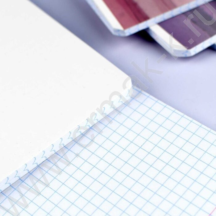 Тетрадь  48л клетка "Акварель" /ламинация "софт-тач" вельвет/ ассорти | Фото 9