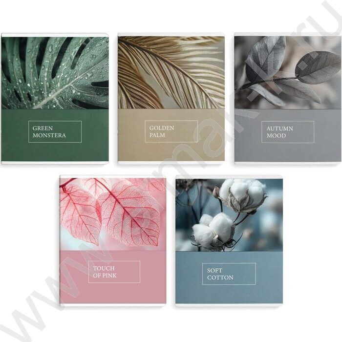 Тетрадь  48л клетка "Красота природы" /ламинация "софт-тач" вельвет/ ассорти | Фото 1