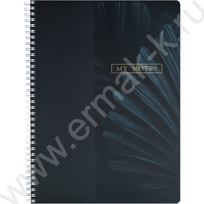 Тетрадь  96л А4 клетка/спираль "Нуарные листья" /мат.лам./ | Фото 1