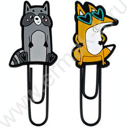 Закладка-скрепка "Енот и лиса"  /набор 2шт  /ассорти NEW | Фото 2