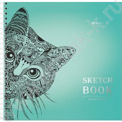 Скетчбук  50л 200*200 спираль сбоку "Котенок" /тв.обл., офсетная бумага  100 г/кв.м | Фото 1