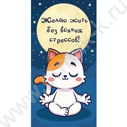 Конверт д/денег  85*165мм "Желаю жить без всяких стрессов" NEW | Фото 1