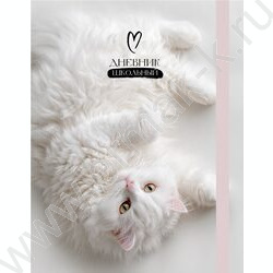 Дневник 1-11кл. /тв.обл./резинка,выб.лак,мат.лам "Нежный котик-2" NEW | Фото 1