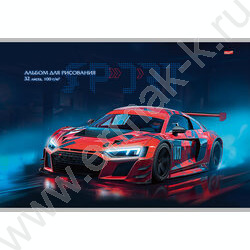 Альбом д/рисования 32л "Спортивное авто-1" ассорти NEW | Фото 2