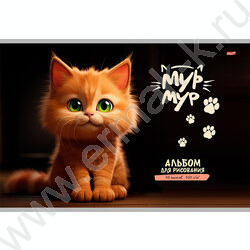 Альбом д/рисования 40л "Зеленоглазый котенок" NEW | Фото 1