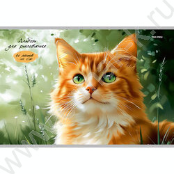 Альбом д/рисования 40л "Котики в траве" /лен/ ассорти NEW | Фото 3