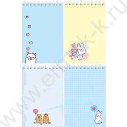 Блокнот  40л А6 спираль "Милые животные-9" ассорти NEW | Фото 1