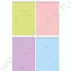 Блокнот  40л А6 спираль "Нежная капибара" ассорти NEW | Фото 1