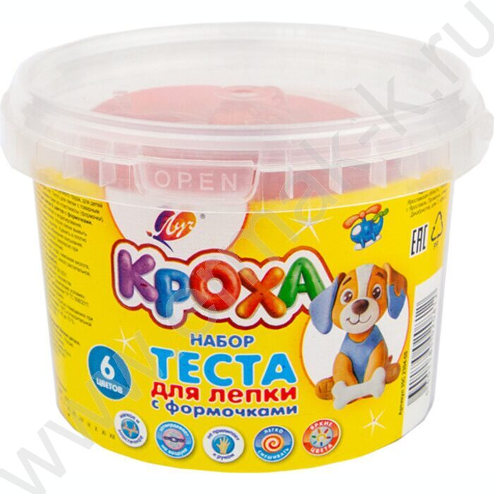 Тесто д/лепки   6цв 330г с формочками | Фото 1