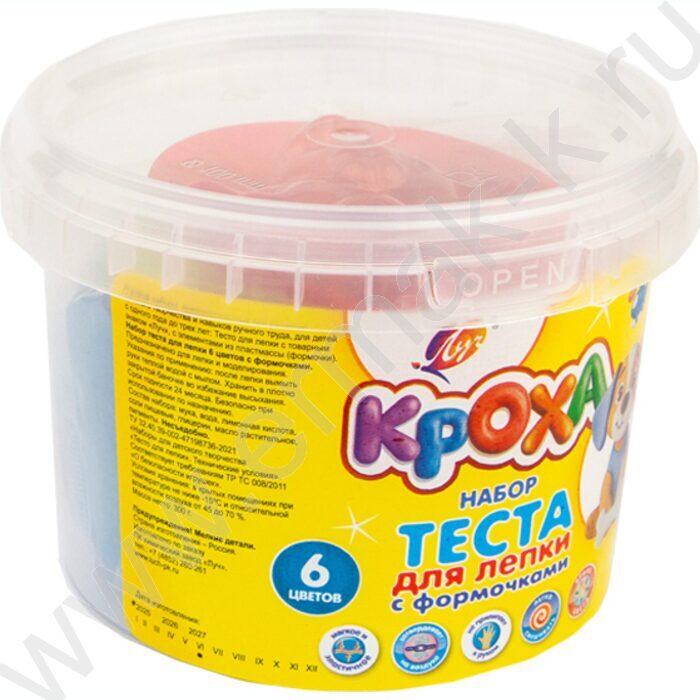 Тесто д/лепки   6цв 330г с формочками | Фото 2